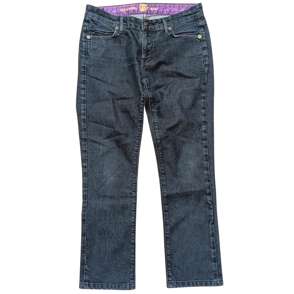 Rich & Skinny Jeans Womens 27 Sleek Crop Cropped Dark Wash Denim Made In USA